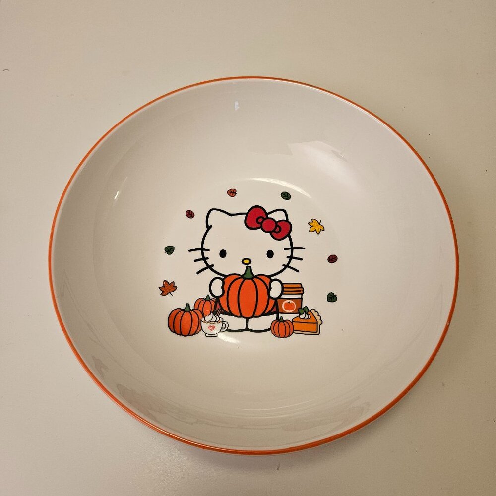 Hello Kitty Fall Pasta Bowl - Pumpkins, Leaves & Fall Treats